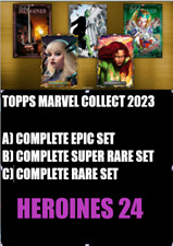 ⭐TOPPS MARVEL COLLECT HEROINES 24 COMPLETE EPIC/ SUPER RARE/ RARE SETS ⭐ picture
