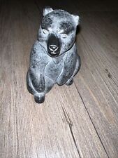 Carved Black Bear Boma Made In Canada Signed Sitting Statue Vintage Excellent picture