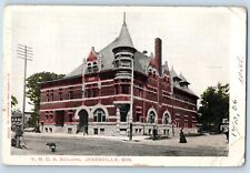 Janesville Wisconsin WI Postcard YMCA Building Exterior View 1906 Vintage Posted picture