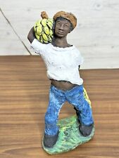 Handcrafted Venezuelan Figurine - Men with Banana Bunch - Signed Art Piece picture