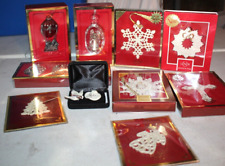 Lot of 10 Vintage Lenox Porcelain Christmas Ornaments Snowflakes Angels Cross picture