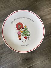 Vintage Mopsie Christmas 1973 Porcelain Plate 11” Strawberry Shortcake picture