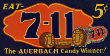 7-11 AUERBACH CANDY ADVERTISING METAL SIGN picture
