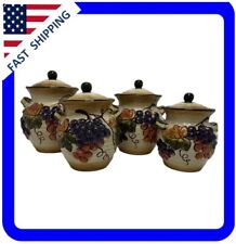 Pamela Gladding, Certified International 4pc Tuscany Grapes Ceramic Canister Set picture