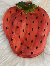 Vintage Strawberry Shaped Decorative Plate Wall Hanger Colorful picture