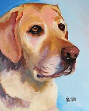 Labrador Retriever Art Print from Painting | Yellow Lab Gifts, Picture 8x10 picture