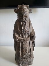 Chinese Japanese Asian Resin Wooden Statue Sage Wise Scholar 1900-1940 Size 13