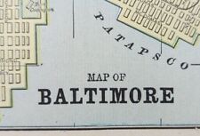 Vintage 1891 BALTIMORE MARYLAND Map 14