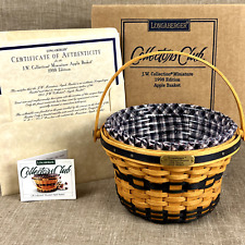 Longaberger 1998 Collectors Club JW Mini Apple Basket with Liner + Protector New picture