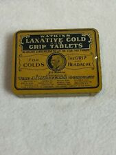 Vintage J.R. Watkins Laxative Cold and Grip Tablets Tin for Display  picture
