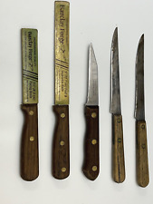 Vintage Lot Of 5 Steak & Utility Knives - Forgecraft, Barclay Forge, Tramontina picture