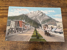 Vintage 1930-40’s Main Street Cascade Mountain Banff Canadian Rockies Postcard picture