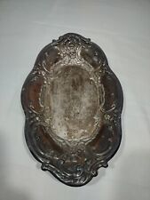 Vintage Serving Dish Tray Silverplate Nice Raised Floral Design 13