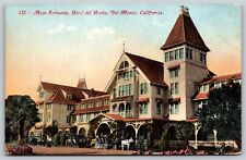 Postcard Main Entrance, Hotel del Monte, Del Monte, California U106 picture