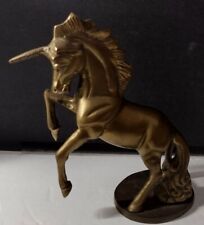Vintage Solid Brass UNICORN Mystical Creature Shape Figurine Statue picture