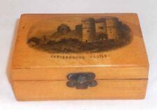 Antique Sycamore Wood Mauchline Box Transfer Carisbrooke Castle Usle of Wight UK picture