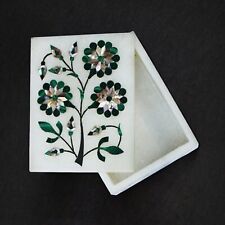 Marble Jewelry Box Beautiful Pattern Inlay Work Decorative Box for Dining Table picture