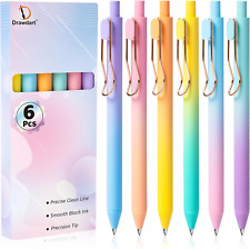 Gel Pens, 6 Pcs Smooth Writing Pens No Bleed & Smear, Black Ink Cute Pens Fine P picture