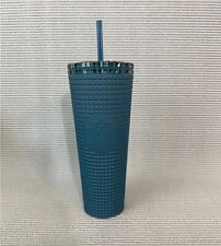Starbucks Navy Blue Matte Grid Cold Cup Tumbler NEW - 24 oz picture
