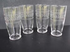Vintage Etched Laurel Leaf Drinking Glasses/Tumblers, Set Of 4, Beautiful picture