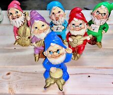 Lot of 6 Vintage Paper Mache Gnome/Elf Musicians 6