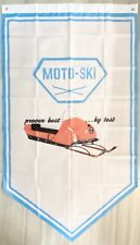 MOTO SKI VINTAGE FLAG BANNER DRAPEAU SNOWMOBILE MAN CAVE GARAGE picture