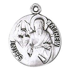 St Matthew Medal Size .75 in Dia and 18 in Chain Catholic Religious Gift picture