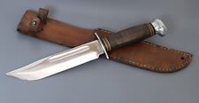 Nice WWII Era PAL RH-36 Stacked Leather Handle Military Combat Fighting Knife picture
