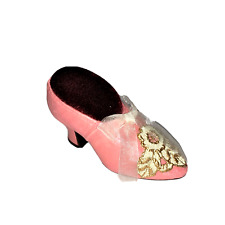 Russ Berrie Timeless Accents Pin Cushion Victorian Pink Heeled Shoe picture