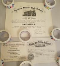 Antique 1925 1933 COLLEGE HIGH SCHOOL ELEMENTARY  DIPLOMAS picture