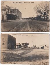 RARE 2 Real Photos - Street Scenes - Garfield Kansas KS - ca 1908 RPPC Postcards picture