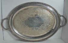 WM ROGER 3680 Avon Silver Plated Oval Serving Tray with Handles 20 1/2
