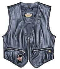 VINTAGE Authentic Harley-Davidson Black Leather Vest #CA 03402, Womens Size M picture