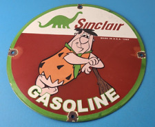 Vintage Sinclair Gasoline Sign - Flintstones Cave Man Porcelain Gas Pump Sign picture