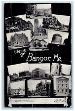 1906 Views Multiview Buildings Clock Tower Main Street Bangor Maine ME Postcard picture
