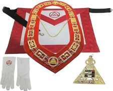 Masonic regalia Royal Arch synthetic Leather Apron , Chain Collar and Gloves Set picture