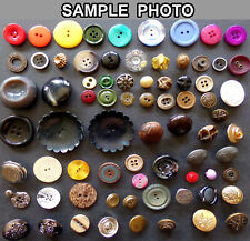 50 UNIQUE BUTTONS: Random Lot Vintage Mixed Craft Button & Connector Variety Set picture