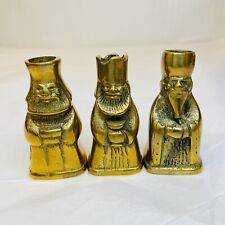 Vintage Ornate Brass Metal Three Kings Three Wisemen Candle Holders 2 1/2