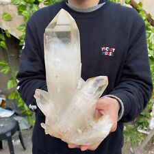 5.4lb Large Natural Clear White Quartz Crystal Cluster Rough Healing Specimen picture