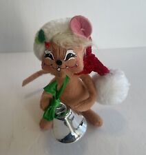 Annalee Christmas Mouse Holding Jingle Bell 6 Inch Pre-Owned picture