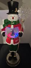 Edison Price Lighting 18.5” Standing Snowman Musical Light Up Spinning Globe. picture