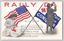 Postcard 1910 Patriotic Rally Day American Flag Red Cross 1910 Westminster Press picture