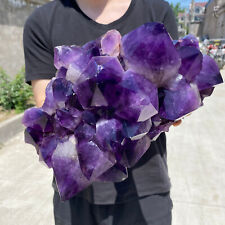 15lb Natural Amethyst Geode Quartz Crystal Cluster Cathedral Mineral healing picture