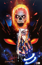 Greg Horn Signed 11x17 Cosmic Ghost Rider Melting Ice Cap Photo BAS picture