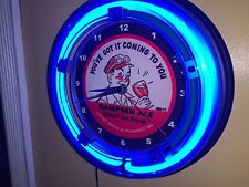 Hampden Ale Beer Bar Man Cave Neon Advertising Wall Clock Sign picture