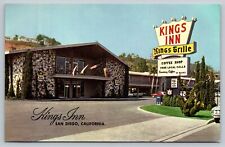 San Diego CA California Kings Inn Motel Hotel 1950s Hwy 80 Vtg Postcard picture