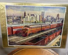 Pennsylvania Railroad 1953 Color Print Pittsburgh Progress - Grif Teller Framed picture