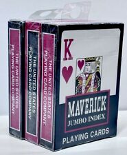 3 Maverick Vintage Playing Cards Decks Jumbo Index Model 1206 New Sealed Bundle picture