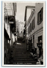 1935 Via Serbelloni Bellagio Italy High Steps Market RPPC Photo Postcard picture