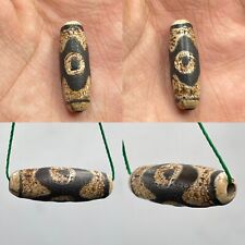 Beautiful Old Tibetan Duo Agate 3 👁Rare Eyes Ancient Lucky Amulet Bead picture